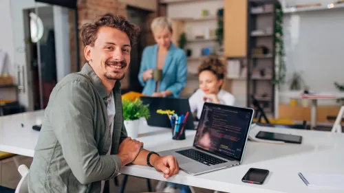working in co-working space